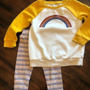 Old Navy 2t tunic sweatshirt and striped leggings